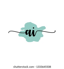 AI  Initial Handwriting logo template vector