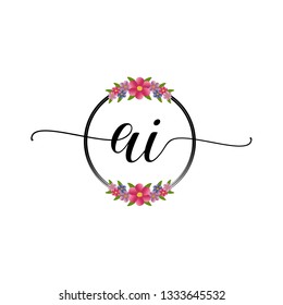 AI  Initial Handwriting logo template vector