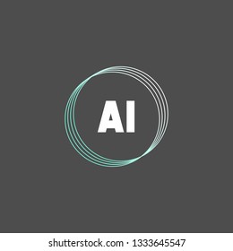 AI  Initial Handwriting logo template vector