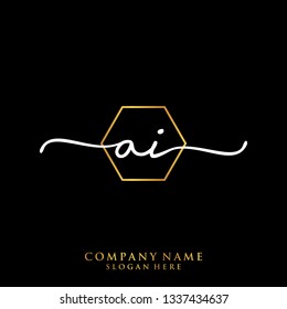 AI Initial handwriting logo template