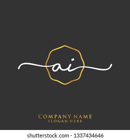 AI Initial handwriting logo template