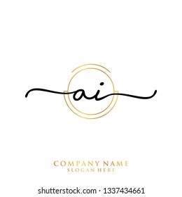 AI Initial handwriting logo template