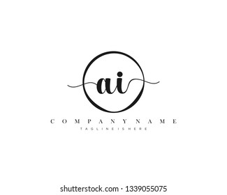 AI initial handwriting logo template vector