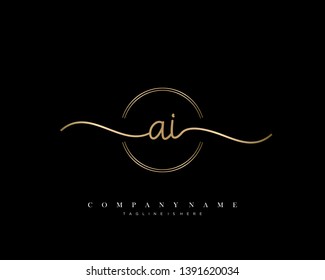 AI initial handwriting logo template vector