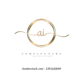 AI initial handwriting logo template vector