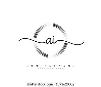 AI initial handwriting logo template vector