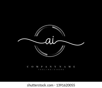 AI initial handwriting logo template vector