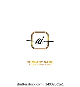 AI Initial handwriting logo template vector