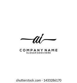 AI Initial handwriting logo template vector