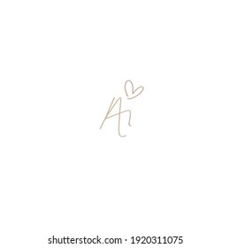 Ai initial isolated black handwritten logo for identity