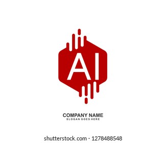 AI Initial letter geometric logo vector