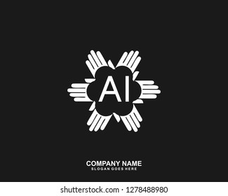 AI Initial letter geometric logo vector