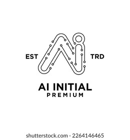 AI Initial letter icon design logo illustration