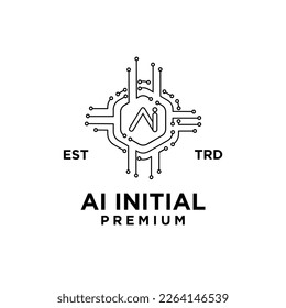 AI Initial letter icon design logo illustration