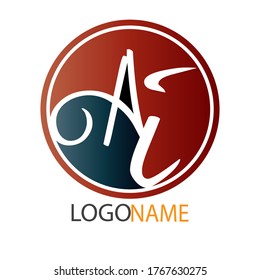 AI. Initial letter logo "A". "AI" logo design. typography letter "AI" inside the circle on the white background.