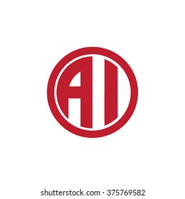 AI Anfangsbuchstaben Kreis Business-Logo rot