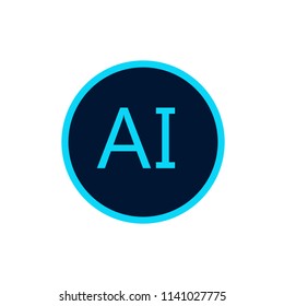 AI initial letters linked circle elegant logo White background