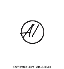 AI initial logo letters in high quality professional design that will print well across any print media