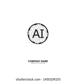 A I AI initial logo template vector