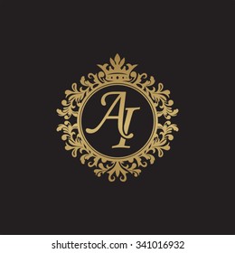 AI initial luxury ornament monogram logo
