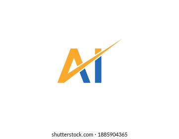 Ai initial minimalist modern logo design vector icon template