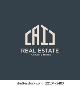 AI initial monogram logo for real estate design