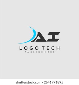 AI initial monogram for technology logo design