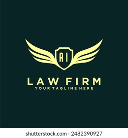 AI initials design modern legal attorney law firm lawyer advocate consultancy business logo vector
