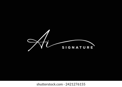 AI initials Handwriting signature logo. AI Hand drawn Calligraphy lettering Vector. AI letter real estate, beauty, photography letter logo design.