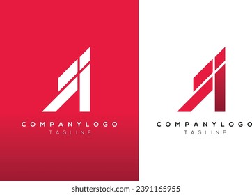 AI initials monogram letter text logo design Alphabet icon logo AI