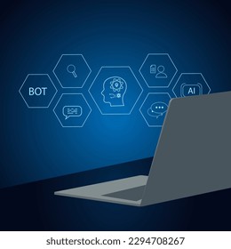 AI innovation of artificial intelligence. AI implementation and operational support. Electronic mind. Business, modern technology, internet and network technology