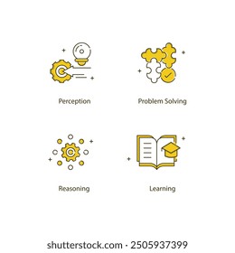 AI Innovation and Computational Icons with Editable Stroke 