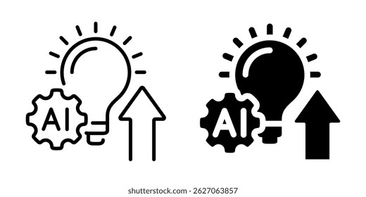 Ai innovation and progress icon. Linear and silhouette style.