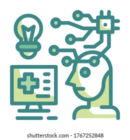 AI and Innovation Twotone icon. Medical Technology Concept.