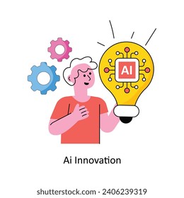 Ilustración de diseño de contorno relleno del vector de innovación de Ai. Símbolo del archivo EPS 10 de fondo blanco 