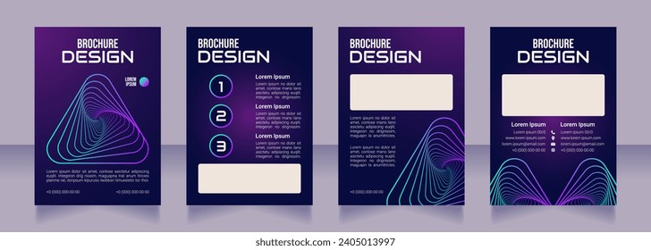 AI innovative trend blank brochure design. Template set with copy space for text. Premade corporate reports collection. Editable 4 paper pages