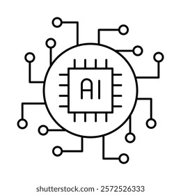 AI Integration – Circuit Representing Embedded Intelligence in Systems