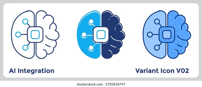 Die KI-Integration verbessert die virtuelle Erfahrung mit intelligenten digitalen Tools und reaktionsschnellen Umgebungen. Blau, Flachblau, Dualtone-Stil.