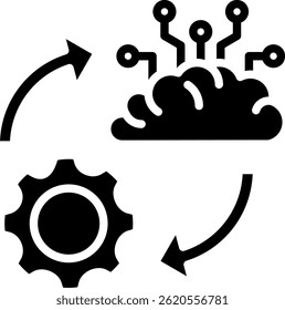 Ai Integration Icon Glyph Vector Illustration
