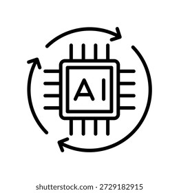 Ilustração vetorial da linha do ícone da integração de Ai