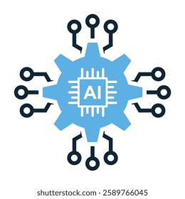 AI integration icon vector, symbolizing technology, automation, and smart systems
