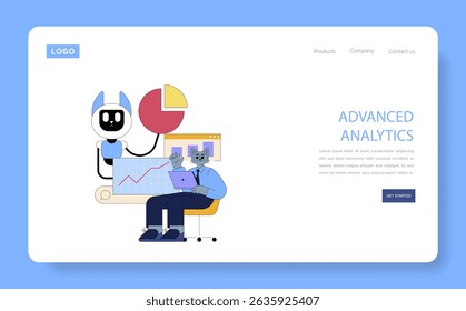 AI integration in medium-sized business processes enhances efficiency and data-driven decision-making. Visual elements like charts and interactive interfaces illustrate its transformative impact