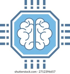 Ai Intelligence with Brain Symbol, Digital Circuit Board, Circuit Board, Halbleiter-Pfad, AI-Technologie mit Pfad, Künstliche Intelligenz, Motherboard-Signale, Human Brain