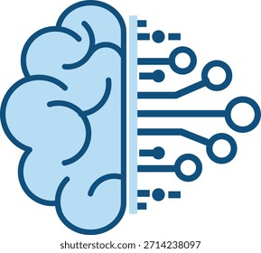 Ai Intelligence with Brain Symbol, Digital Circuit Board, circuit board, semiconductor path, AI technology with Path, Artificial Intelligence, motherboard signals, Human Brain