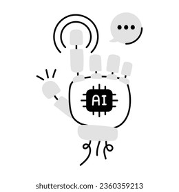 Icono dibujado a mano de la interacción de Ai 