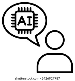AI Interlocutor icon line vector illustration
