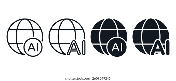 AI internet network icon. Illustration vector