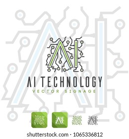 AI / IT, Computer Circuit Board Logo Brand Symbol Sign VECTOR graphics 