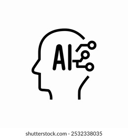ai knowledge head icon sign vector