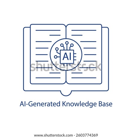 AI Knowledge Icon Smart Information Repository Machine Learning Database Automated Knowledge System Digital Encyclopedia Cognitive Data Technology